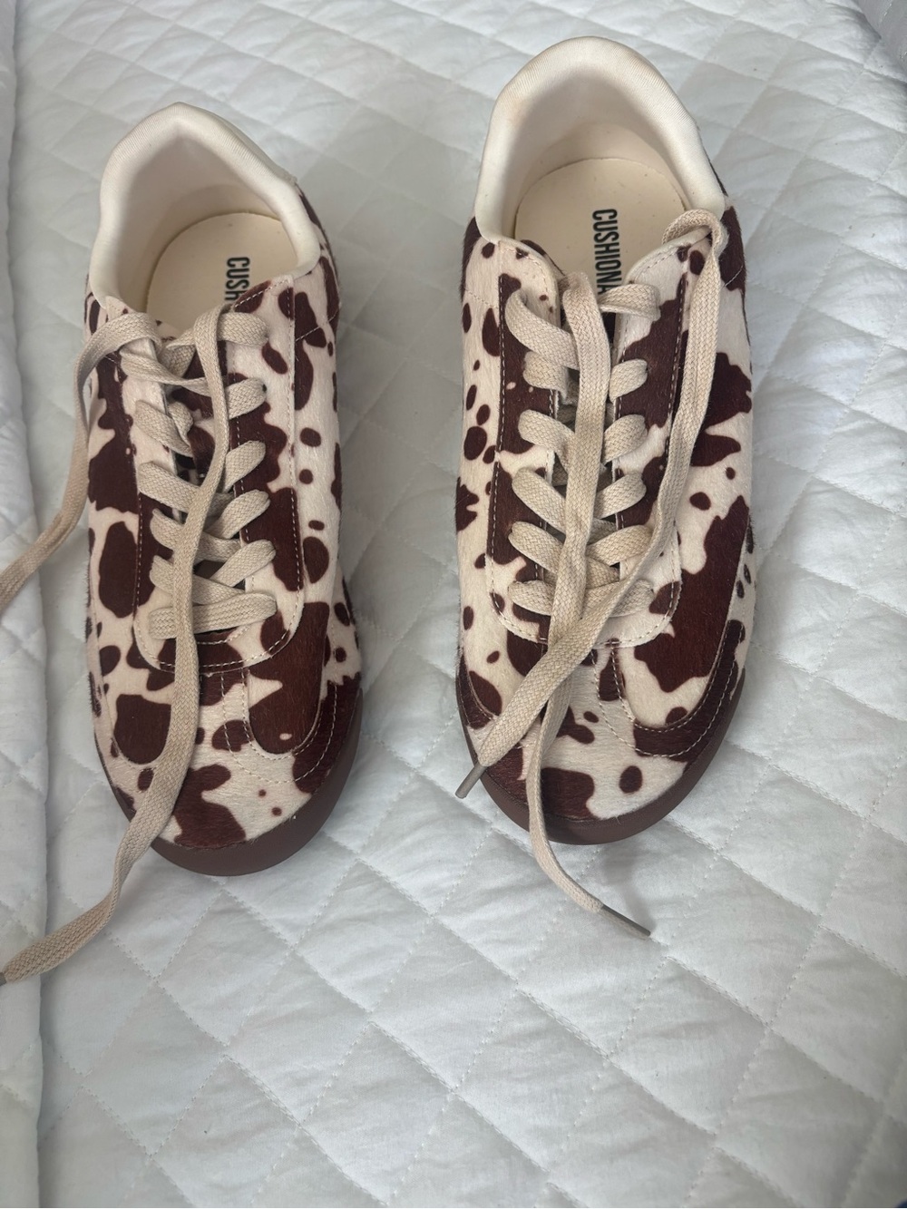 Kids Cow-Print Casual Sneakers - Brown/White